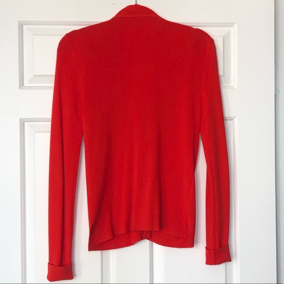 Ann Taylor Loft Ribbed Fireball Red Cardigan. Size XS. The price is FINAL. - Picture 2 of 6